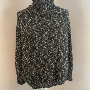 Lucky Brand Black and White Cowl Neck Sweater